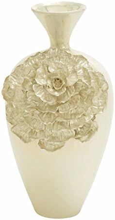 Duchesse Pearl Handcrafted Floral Tall Ceramic Accent Vase