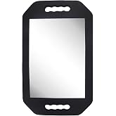 HREW Handle Mirror Large Rectangular Hand Held Mirror with Double Handle - Lightweight Hair Salon Equipment Hairstylist and Barber Accessories (1Pcs Rectangle)