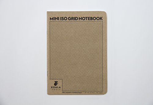 Koala Tools | Mini Isometric Graph Paper Notebook (3 pack) | 5" x 7", 60 pp. - Kraft Cover Isometric Grid Drawing Pads - Suitable for Industrial, Architectural, Interior Design