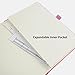 RICCO BELLO Classic Ruled Notebook with Pen Loop/Hardcover, Banded, Bookmark, Expandable Pocket / 5.7 x 8.4 inches (Pink)