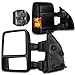 Towing Tow Mirrors Manual Smoke Signal Dual Glass for 03-07 Ford F250 F350 F450 F550 Super Duty Left&right Passenger&driver Side View Mirror Pair Set Telescoping Folding Black Textured