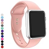 a8Miss Apple Watch Band, Silicone Replacement Iwatch Bands Series 1, Series 2,Series 3 (38mm M/L, Pink)
