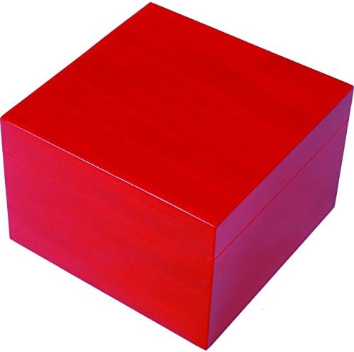 Ercolano Luxury Handmade Wooden Jewelry Boxes- Red 6"L x 6"H x 4"