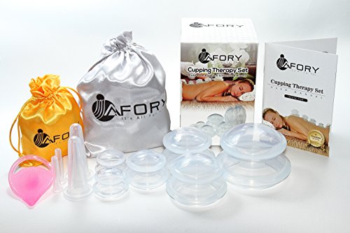 Premium Cupping Massage Therapy Set: Say Goodbye to Cellulite, Stretch Marks & Wrinkles! Therapeutic Silicone Cups with a Bonus Facial Kit & Massage Brush, Manual and 2 Satin Bags. Ideal for Traveling