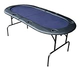 Texas Hold'em 2 Folds Poker Table w/ Folding Legs 8 Players (Blue Felt)