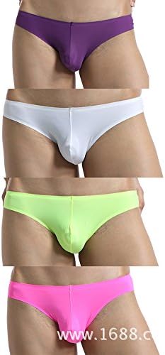 Louis Rouse Men's Breathable Silk Sexy Low-waisted U Convex Mini Briefs