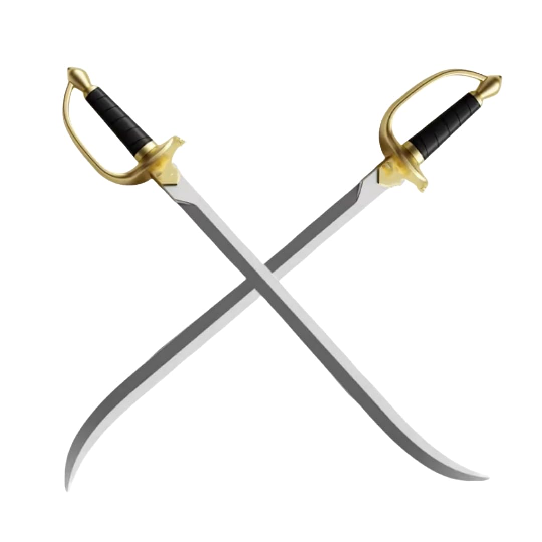 damdos Halloween Prop 2PCS Cosplay Sword Weapon,30" PU Foam Sword Pirateca Sword Role Play LARP Birthdays Gifts(2PCS Sets)