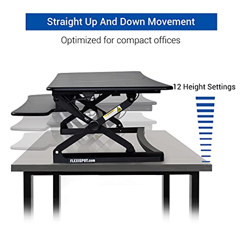 FLEXISPOT 47" Standing Desk Converter Black Height Adjustable Desk