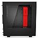 NZXT S340 Mid Tower Computer Case, Matte Black/Red (CA-S340MB-GR)