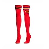 DC Comics Superman Red Athletic Stripe Over the Knee Socks