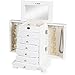 Best Choice Products Handcrafted Wooden Jewelry Box Organizer Wood Armoire Cabinet Storage Chest White