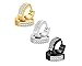 CZ Hoop Earrings,Cubic Zirconia Inlaid Stainless Steel Small Huggie Hoop Earring for Women Men Pack of 3 Pairs