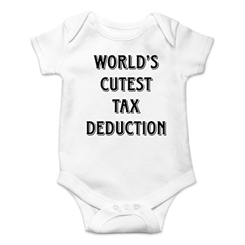 AW Fashions World's Cutest Tax Deduction Cute Novelty Funny Infant One-Piece Baby Bodysuit (12 Months, White) (World's Best Aunt Onesie)