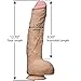 Doc Johnson The Legendary John Holmes - 12 Inch ULTRASKYN Dildo with Removeable Vac-U-Lock Suction Cup Base - 10 inches of Insertable Length - Harness Compatible - Storage Bag Included