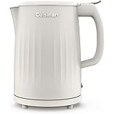 Cuisinart Soho 1-Liter Double Wall Electric Hot Water Kettle, Tea Kettle with Stainless Steel Interior, One Touch Operation to Boil Water for Tea, Hot Cocoa, or Instant Oatmeal, CK-10TR, Truffle