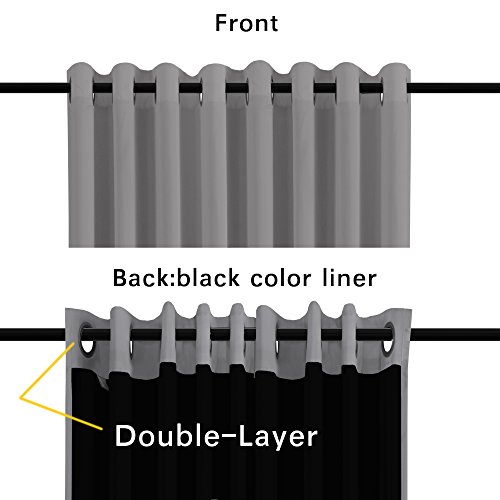 image for Flamingo P Full Blackout Energy Efficient Curtains Faux Silk Satin wit