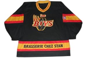Les Boys Black Hockey Jersey with Beer Patch Sewn Any Name Number
