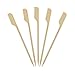 200 Count | KingSeal Natural Green Bamboo Wood Paddle Picks, Skewers for Appetizers and Cocktails, 4.5 Inches - 2 Packs of 100