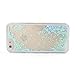 Happy Hours® Luxury Bling Flow Liquid Sand Glitter Heart Quicksand Back Case For iPhone 6 Plus/ iPhone 6S Plus 5.5 Inch Sparkle Dynamic Drift Sand Clear Hourglass Cover , Skyblue