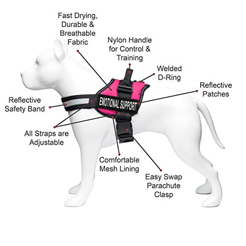 Emotional Support Dog Vest Harness with Reflective Straps
