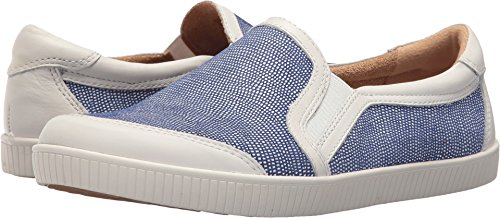 Earth Womens Currant Sapphire Blue Printed Wave Suede Slip-On - 9.5