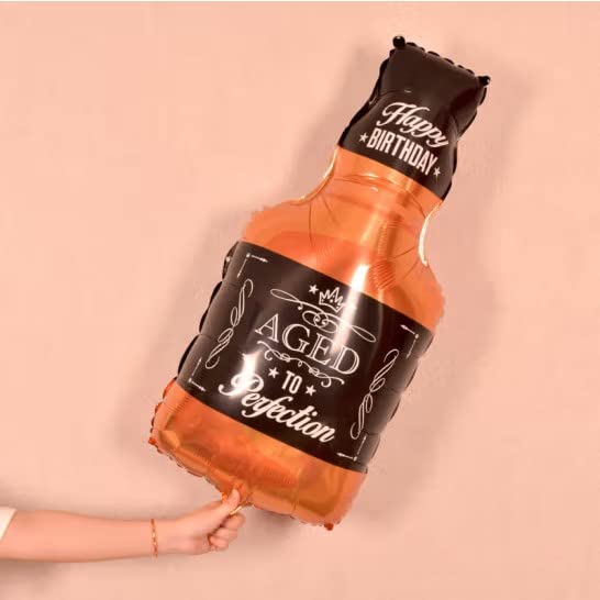 Whisky Bottle Balloon, Happy Birthday Whisky Bottle Aluminum Foil Balloon Interesting Party Celebration Decor for Men Women Birthday Party Supplies