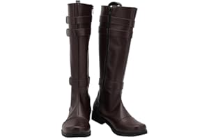 Roeutoo OBI Wan Kenobi Boots Costume Adult Men Force Knight Cosplay Leather Brown Knee High Shoes