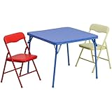 Flash Furniture Kids Colorful 3 Piece Folding Table and Chair Set