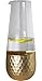 Carafe Wine Glass Pitchers 44 Oz, Gold Plated Decanter for Chilled Beverage Iced Tea Water, Holiday Gift