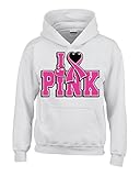 Shop4Ever I Love PINK Hoodie Breast Cancer Awareness Sweatshirts