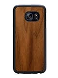 Galaxy S7 Walnut Wood Traveler Case by Carved, Unique Real Wooden Phone Cover (Rubber Bumper, Fits Samsung Galaxy S7)