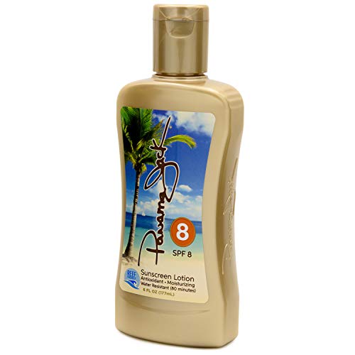 Panama Jack Sunscreen Tanning Lotion - SPF 8, Reef-Friendly, PABA, Paraben, Gluten & Cruelty Free, Antioxidant Moisturizing Formula, Water Resistant (80 Minutes), 6 FL OZ