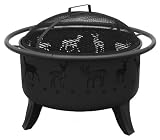 Landmann USA 23192 Patio Lights Deer Tracks Fire Pit, Black