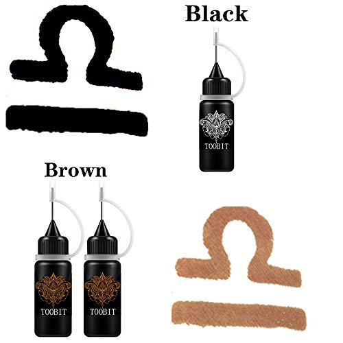 Temporary Tattoo kit Jagua Gel Tattoos 3 Bottles Black Brown （1.5oz