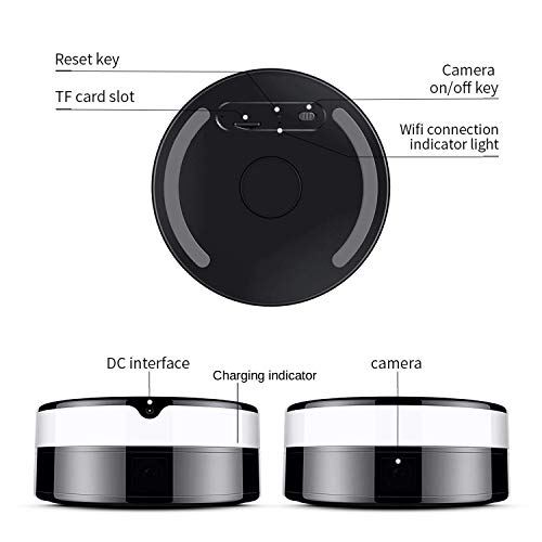 WiFi Hidden Camera, Wireless Charging, Spy Camera with 160Â°Rotate Lens and Qi Certified 5W Fast Wireless Charging Pad Compatible with iPhone8/8P, x, Samsung Galaxy Note 9/S9/Note 8