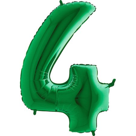 Giant Green Number '4' Balloon Decoration - Party Supplies