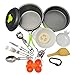 18pcs Camping Cookware Kit for 2-4 Person with Camp Stove- Non-Stick Portable Pots Pans Foldable Stainless Steel Knife/Fork/Spoon Hiking Gear (Cookware Set 3-Green)thumb 2