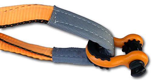 (2PK) GearAmerica Heavy Duty D Ring Shackles Orange | 58,000 lbs (29 US Ton) Max Strength | 3/4" Shackle + 7/8 Pin + Isolator + Washers | Connect your Tow Strap or Winch Rope for Off-Road 4x4 Recovery