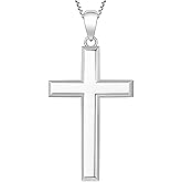 YL Cross Necklace for Men Sterling Silver Plain Cross Pendant Necklace Simple Jewelry for Women(1.18"-1.57")