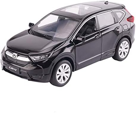 YSDHE 1:32 CRV Metal Simulation Six Door Sound And Light Back To The Metal Model SUV Toy Furnishings (Color : Black)