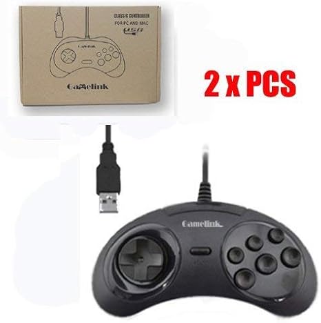 Amazon Gamelink 2pcs Pc Mac用のセガジェネシススタイルusbクラシックコントローラゲームパッド Gamelink ゲームパッド 通販