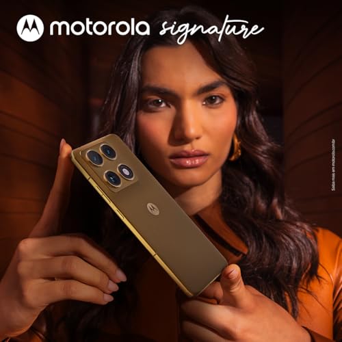 Smartphone Motorola Signature 5G - 512GB 24GB (12GB RAM + 12GB RAM Boost), 3 cameras 50MP Sony Lytia e Zoom 100x, Tela 1.5K extreme Amoled 165hz - Verde Oliva