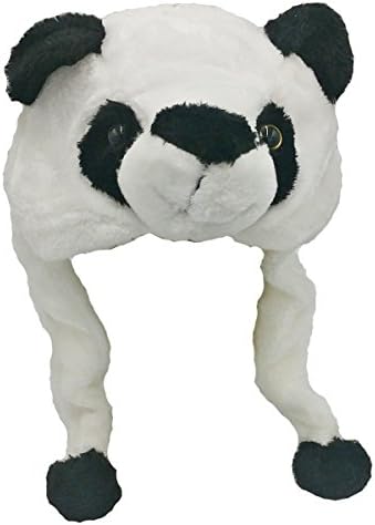 Animal Hat Selections - Plush Faux Fur Critter Beanie Cap - Soft Warm Winter Headwear (Panda)