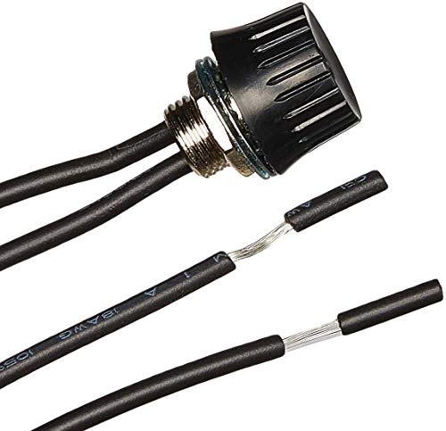 ICC Lite Rotary Style Single Pole ON/OFF Canopy Black Lamp Light Switch with 6 Inch 18 Gauge Leads (10 Pack) - Thumbnail 2
