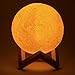 Night Light - 3D Printing Moon Lamp XL - Bedside Table Lamp - Cordless LED Moonlight for Bedroom, Floor, Nightstand & Baby Nursery - Indoor-Outdoor Lantern - Touch Activate Color Changing Modern Decor