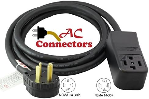 AC WORKS 30Amp Dryer Extension Cord (25FT 4-Prong Dryer)