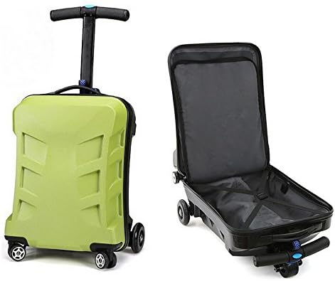 CYYR Unisex Multi-functional Suitcase Scooter Travel Trolley Luggage ,Green