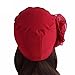 Botrong Women Ladies Retro Big Flowers Hat Turban Brim Hat Cap Pile Cap (Red)