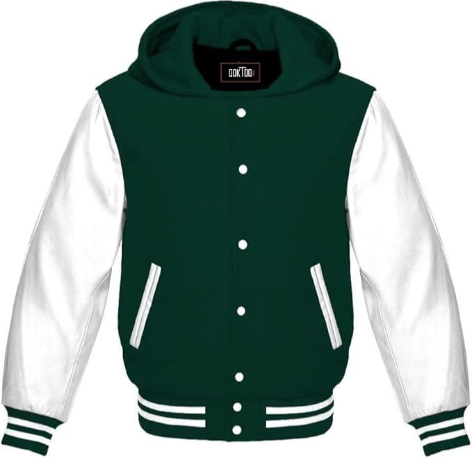 GOKTOG Hooded Varsity Jacket Women, Baseball