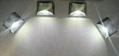 Solarize ® 4 Pack Stainless Steel Solar Fence Wall Lights White 4 SMD LED IP44